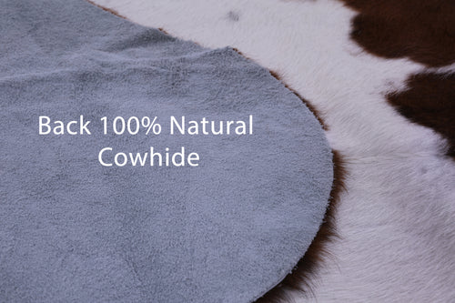 Brown & White Natural Cowhide Rug - Large 6'11