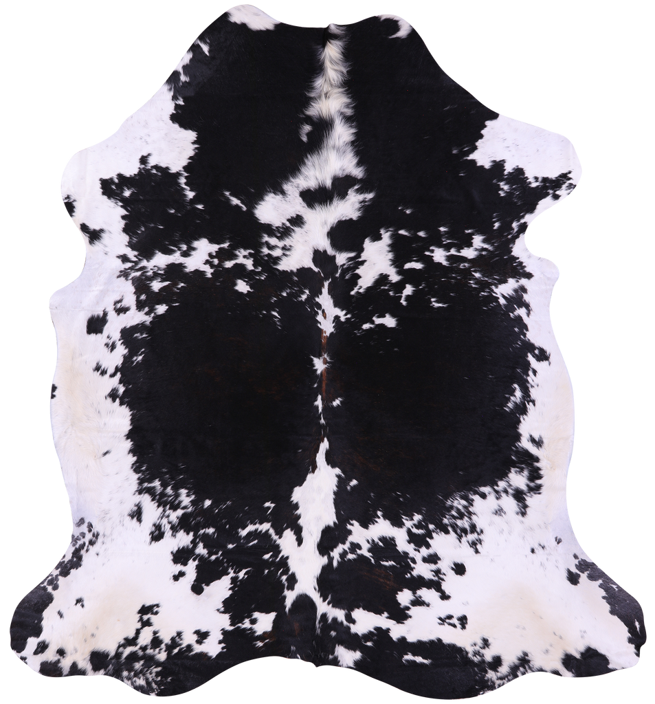 Black & White Natural Cowhide Rug - X-Large 7'6"H x 6'10"W