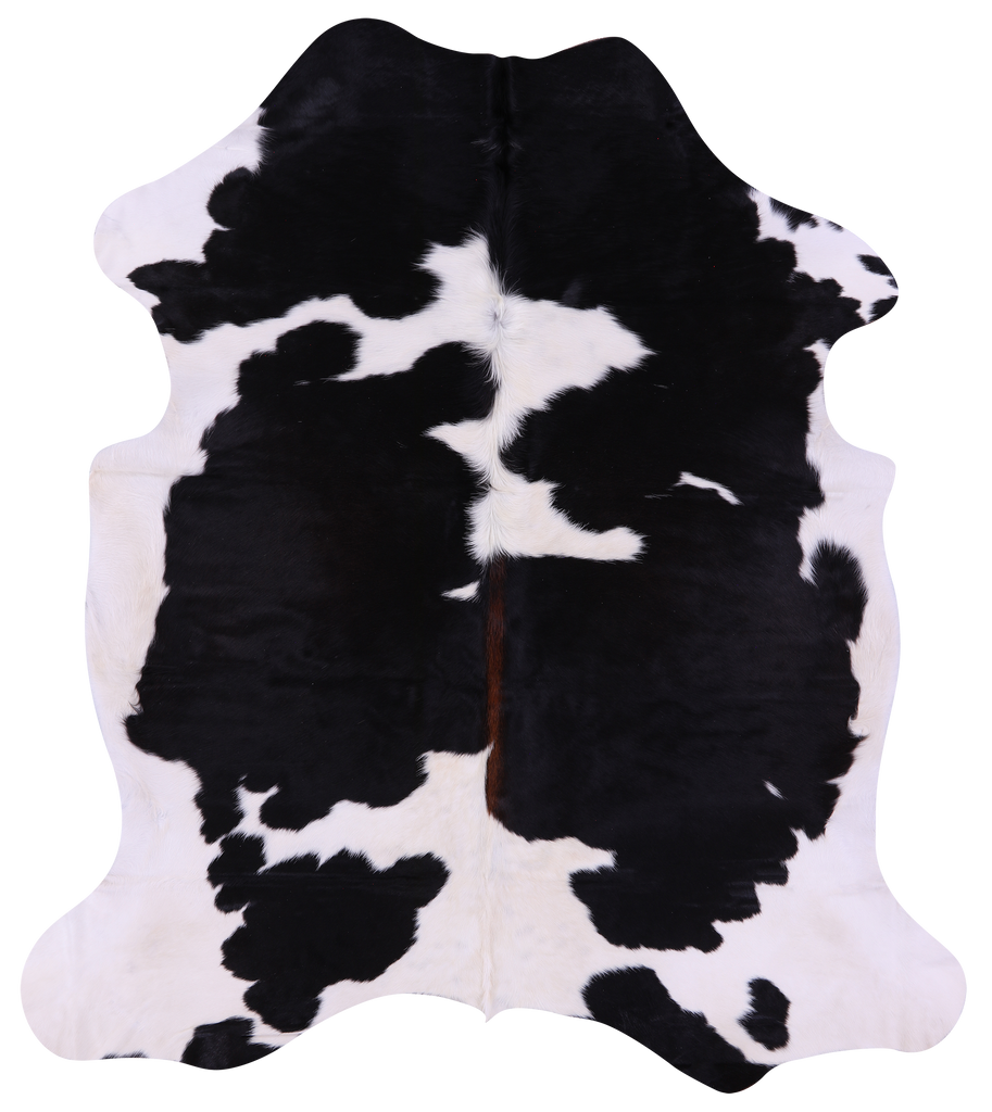 Black & White Natural Cowhide Rug - X-Large 7'0"H x 6'3"W