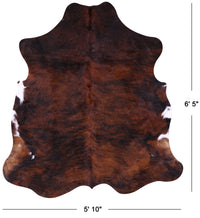 Thumbnail for Brindle Brown Natural Cowhide Rug - Large 6'5