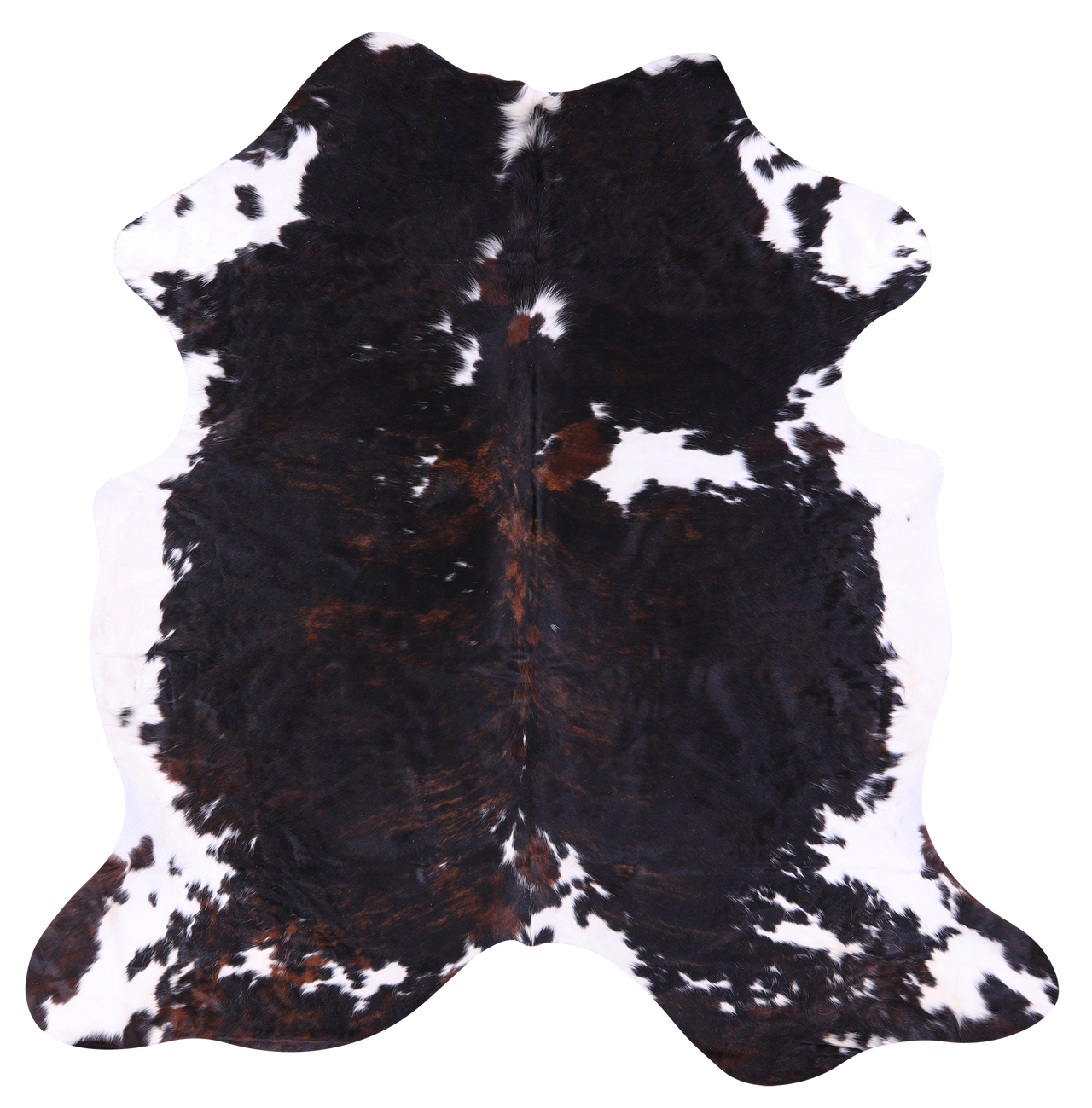 Tricolor Natural Cowhide Rug - XLarge 7'0"H x 6'7"W