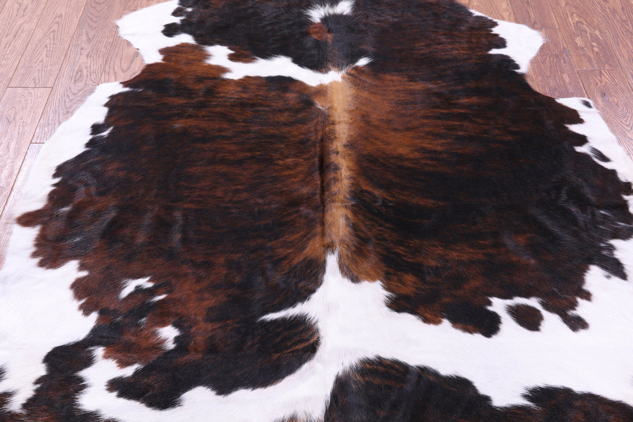 Tricolor Natural Cowhide Rug - Large 6'6"H x 5'10"W