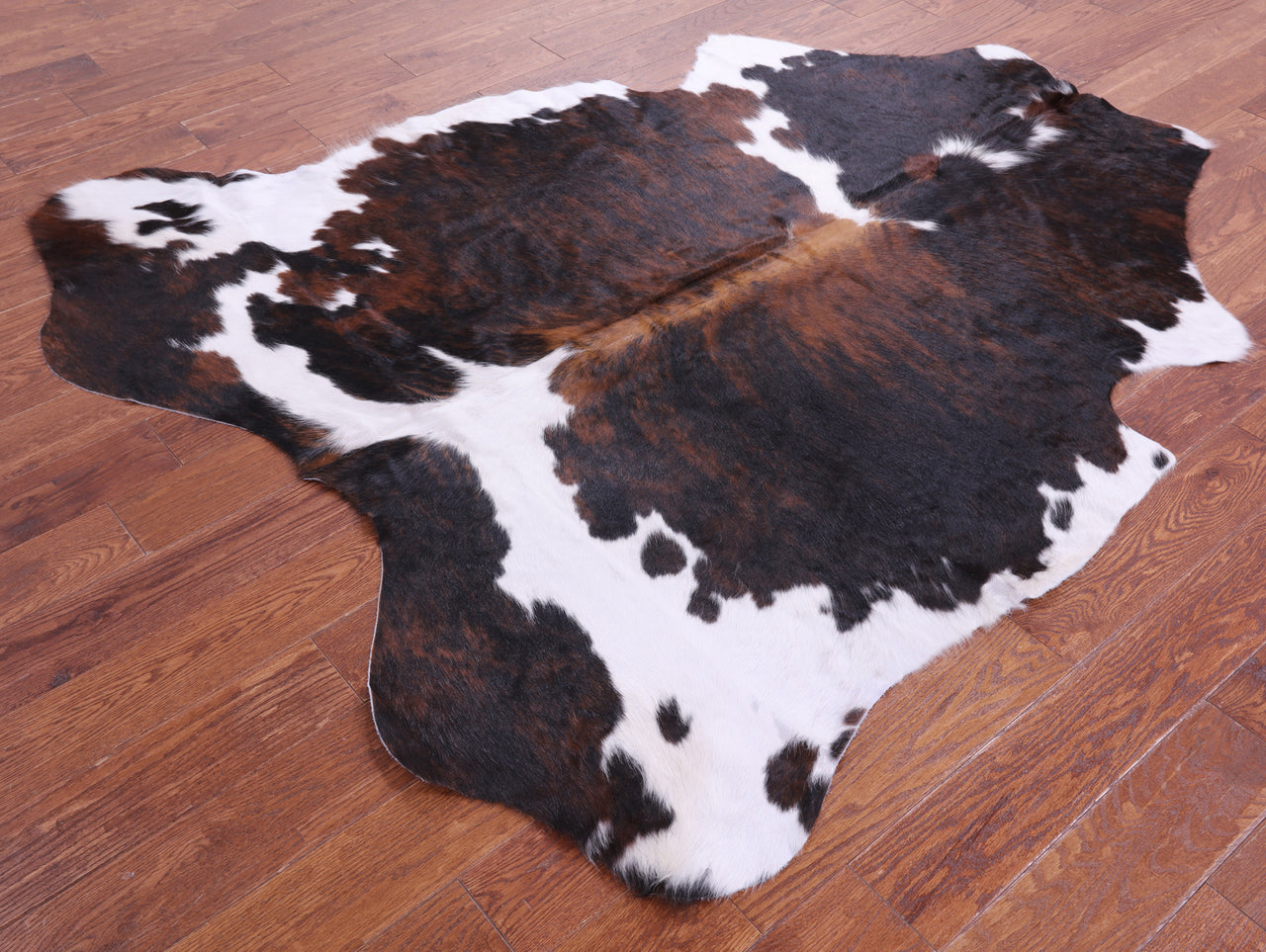 Tricolor Natural Cowhide Rug - Large 6'6"H x 5'10"W