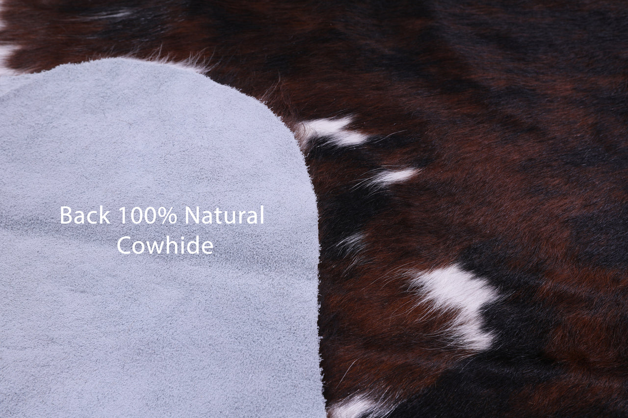 Tricolor Natural Cowhide Rug - Large 6'6"H x 5'10"W