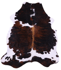 Thumbnail for Tricolor Natural Cowhide Rug - Large 6'6