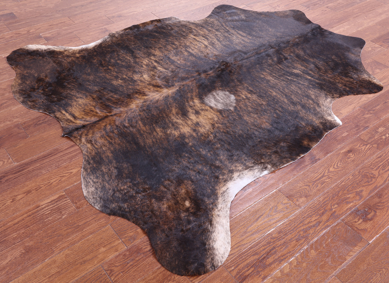 Brindle Natural Cowhide Rug - Large 6'10"H x 5'11"W