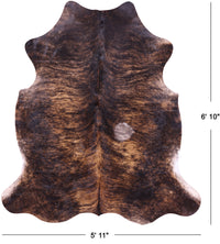 Thumbnail for Brindle Natural Cowhide Rug - Large 6'10
