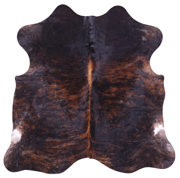 Brindle Brown Natural Cowhide Rug - Medium 5'11"H x 5'11"W