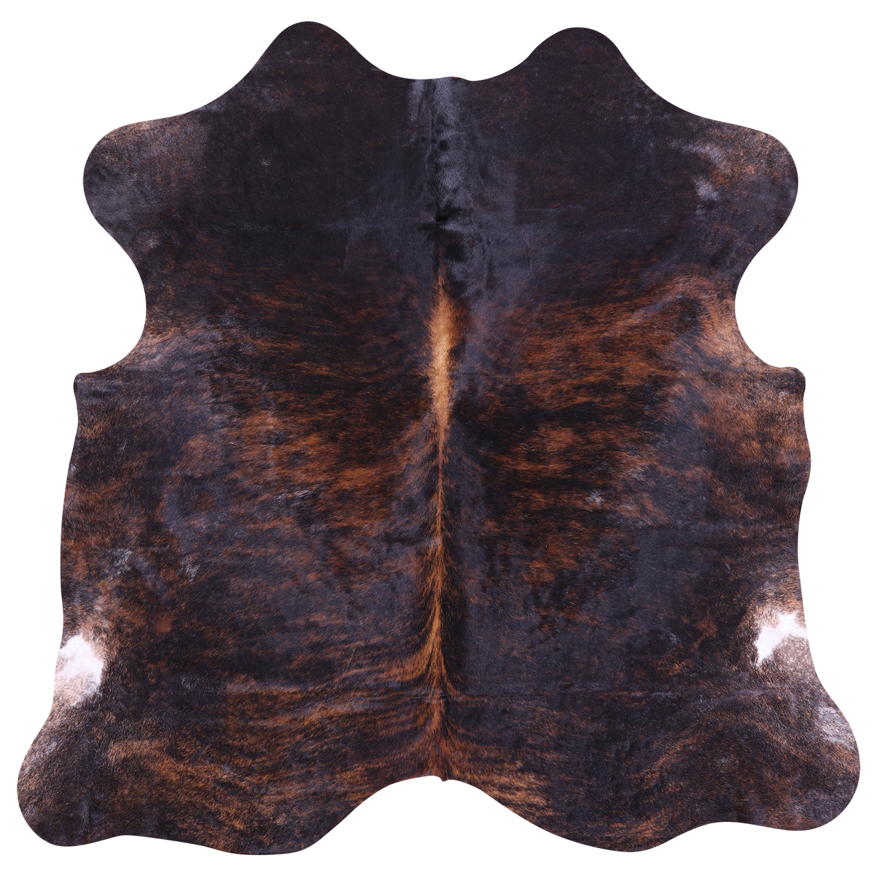 Brindle Brown Natural Cowhide Rug - Medium 5'11"H x 5'11"W