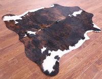 Thumbnail for Tricolor Natural Cowhide Rug - Medium 6'0