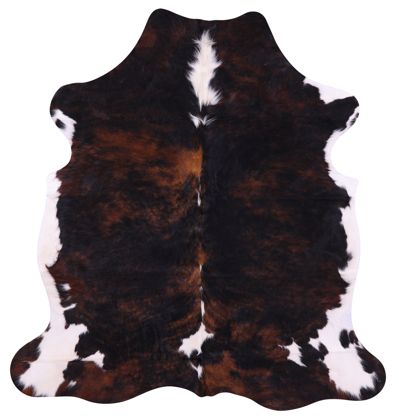 Tricolor Natural Cowhide Rug - Medium 6'0"H x 5'7"W