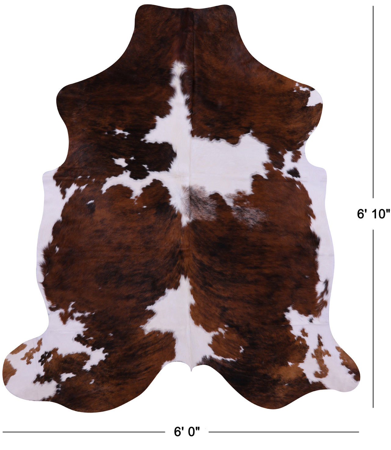 Tricolor Natural Cowhide Rug - Large 6'10"H x 6'0"W