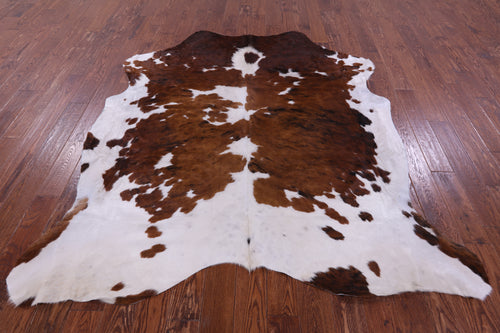 Brown & White Natural Cowhide Rug - X-Large 7'6