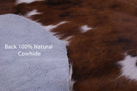 Thumbnail for Brown & White Natural Cowhide Rug - XLarge 7'6