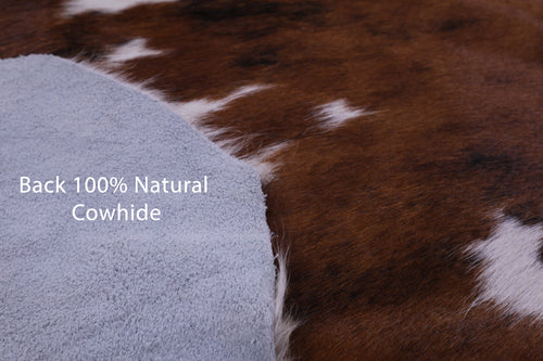 Brown & White Natural Cowhide Rug - X-Large 7'6