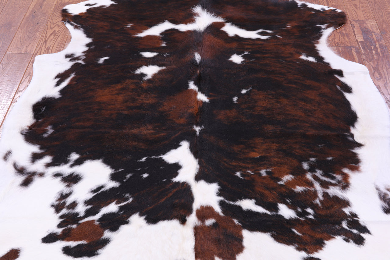 Tricolor Natural Cowhide Rug - Large 6'9"H x 5'10"W