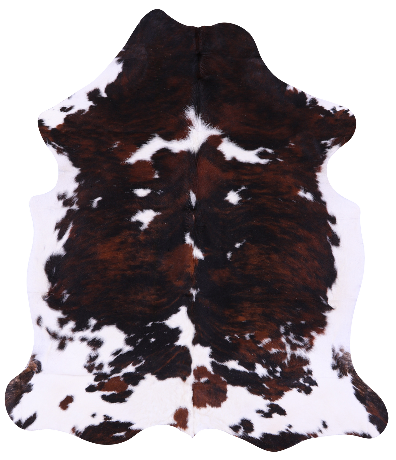 Tricolor Natural Cowhide Rug - Large 6'9"H x 5'10"W