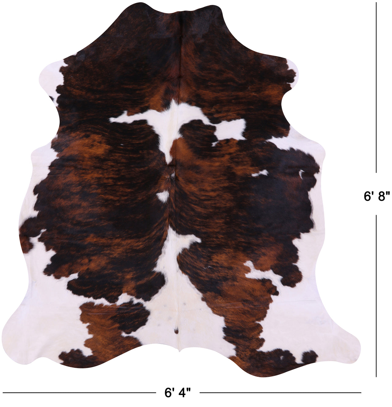 Tricolor Natural Cowhide Rug - Large 6'8"H x 6'4"W