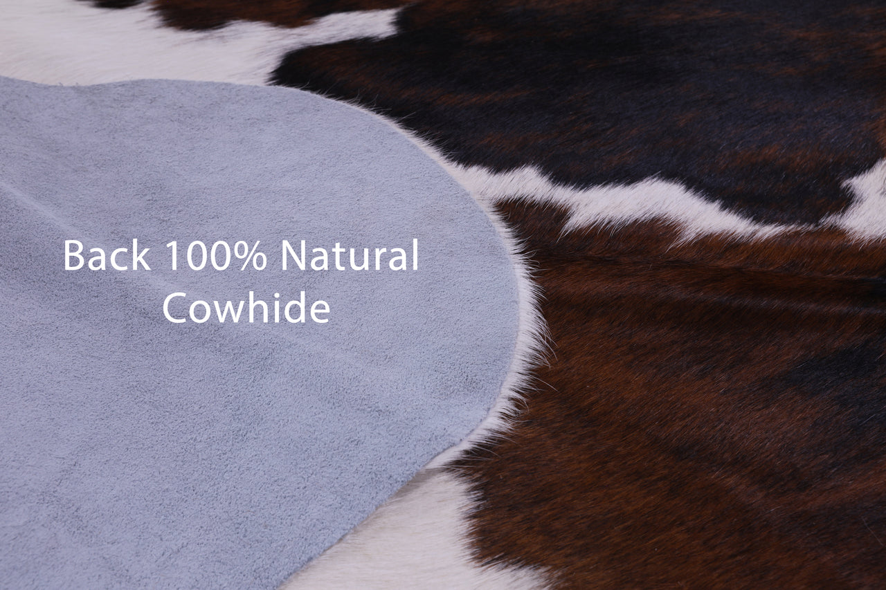 Tricolor Natural Cowhide Rug - Large 6'8"H x 6'4"W