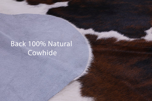 Tricolor Natural Cowhide Rug - Large 6'8