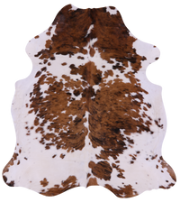 Thumbnail for Brown & White Natural Cowhide Rug - XLarge 7'3