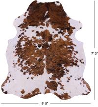 Thumbnail for Brown & White Natural Cowhide Rug - XLarge 7'3