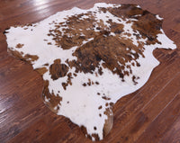 Thumbnail for Brown & White Natural Cowhide Rug - XLarge 7'3