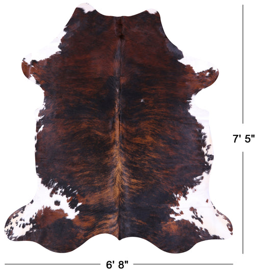 Dark Brindle Natural Cowhide Rug - X-Large 7'5