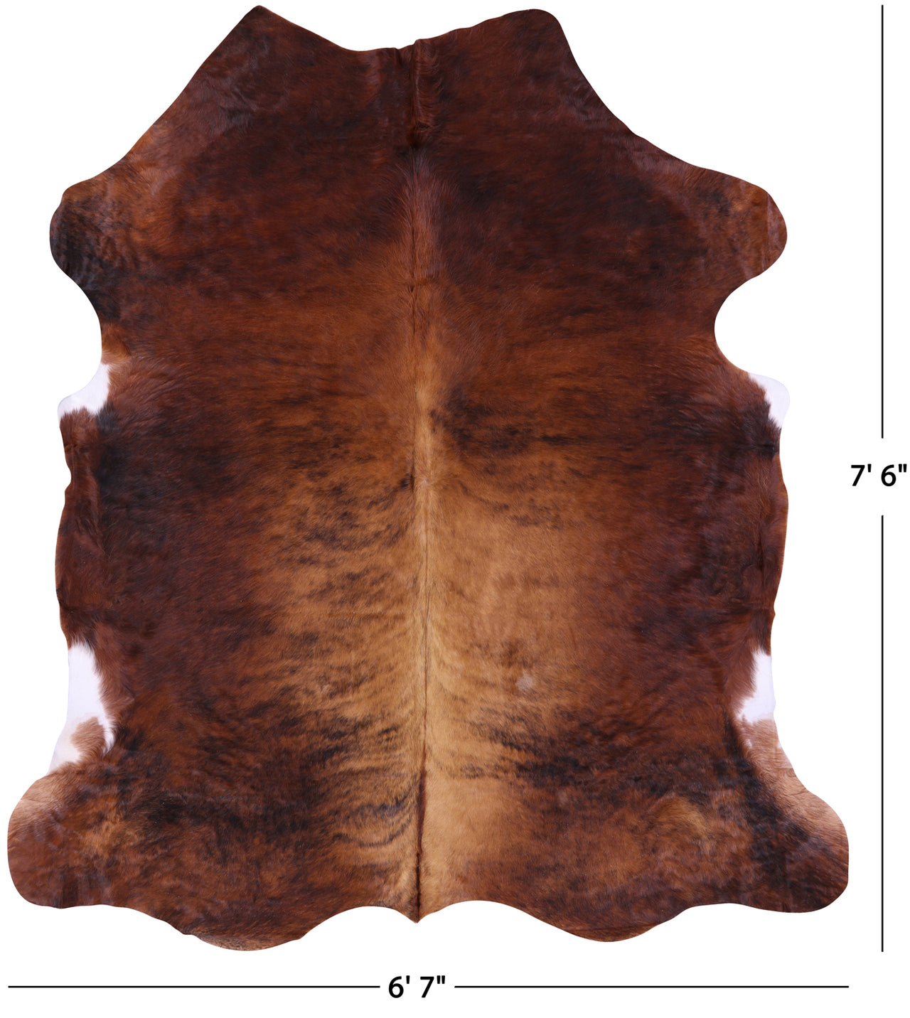 Brown Natural Cowhide Rug - XLarge 7'6"H x 6'7"W