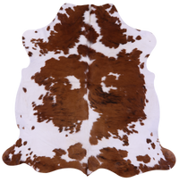 Thumbnail for Brown & White Natural Cowhide Rug - XLarge 7'0