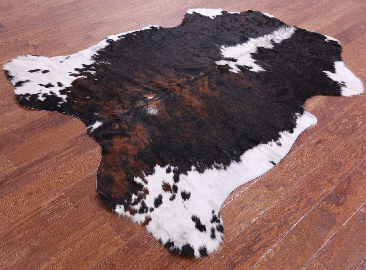 Tricolor Natural Cowhide Rug - Large 6'7"H x 5'8"W