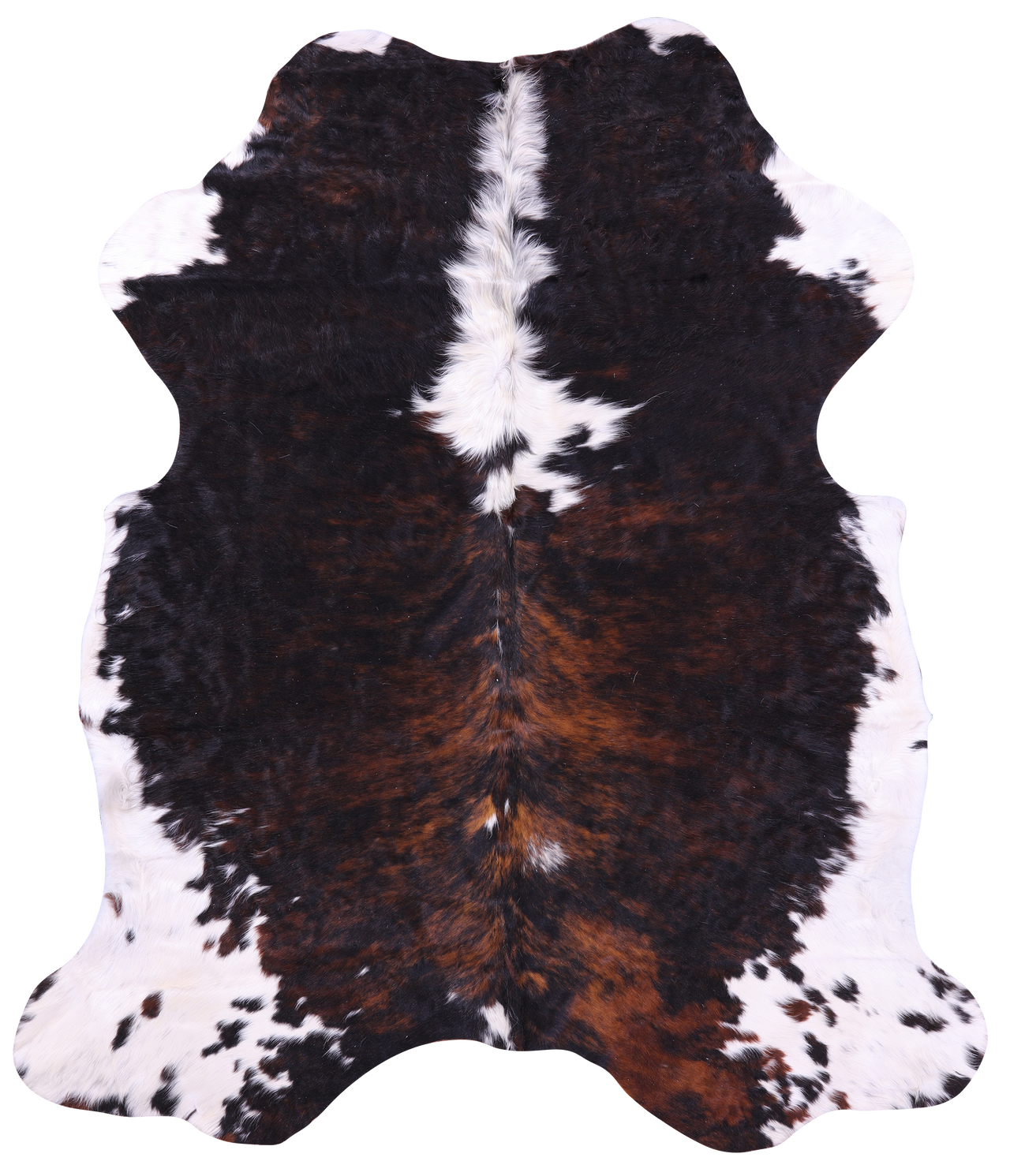 Tricolor Natural Cowhide Rug - Large 6'7"H x 5'8"W