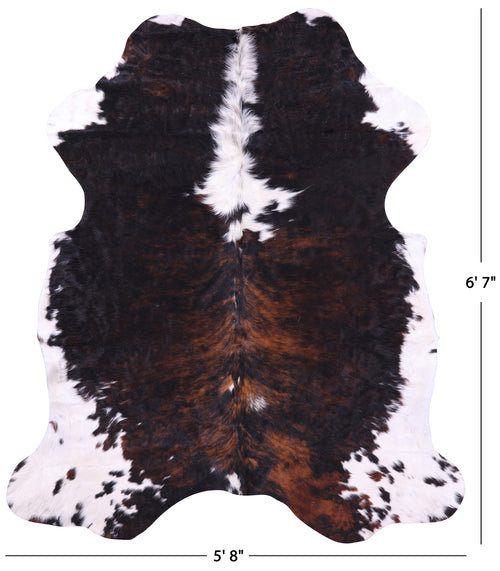 Tricolor Natural Cowhide Rug - Large 6'7