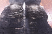 Thumbnail for Black Brindle Natural Cowhide Rug - Large 6'10