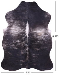 Thumbnail for Black Brindle Natural Cowhide Rug - Large 6'10