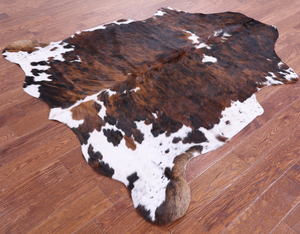 Tricolor Natural Cowhide Rug - Large 6'5"H x 5'10"W