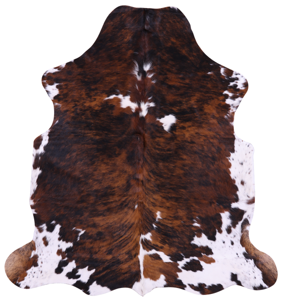 Tricolor Natural Cowhide Rug - Large 6'5"H x 5'10"W