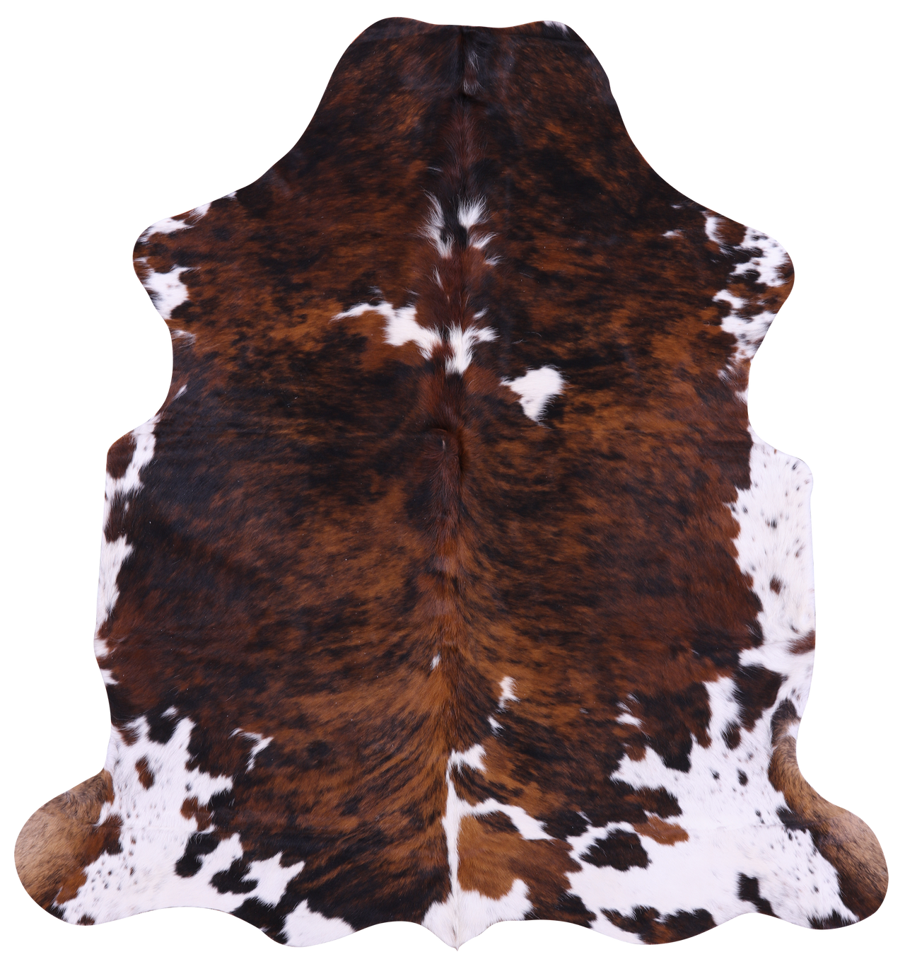 Tricolor Natural Cowhide Rug - Large 6'5"H x 5'10"W