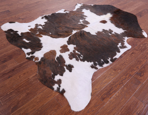 Brown & White Natural Cowhide Rug - X-Large 7'0