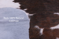 Thumbnail for Brown & White Natural Cowhide Rug - XLarge 7'0