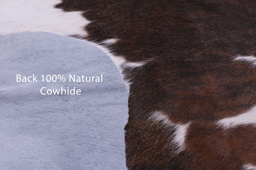 Brown & White Natural Cowhide Rug - X-Large 7'0
