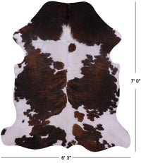 Thumbnail for Brown & White Natural Cowhide Rug - XLarge 7'0