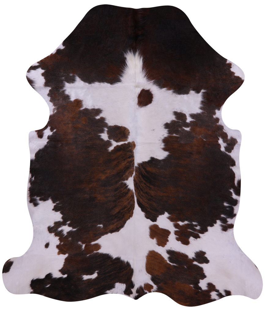 Brown & White Natural Cowhide Rug - X-Large 7'0"H x 6'3"W