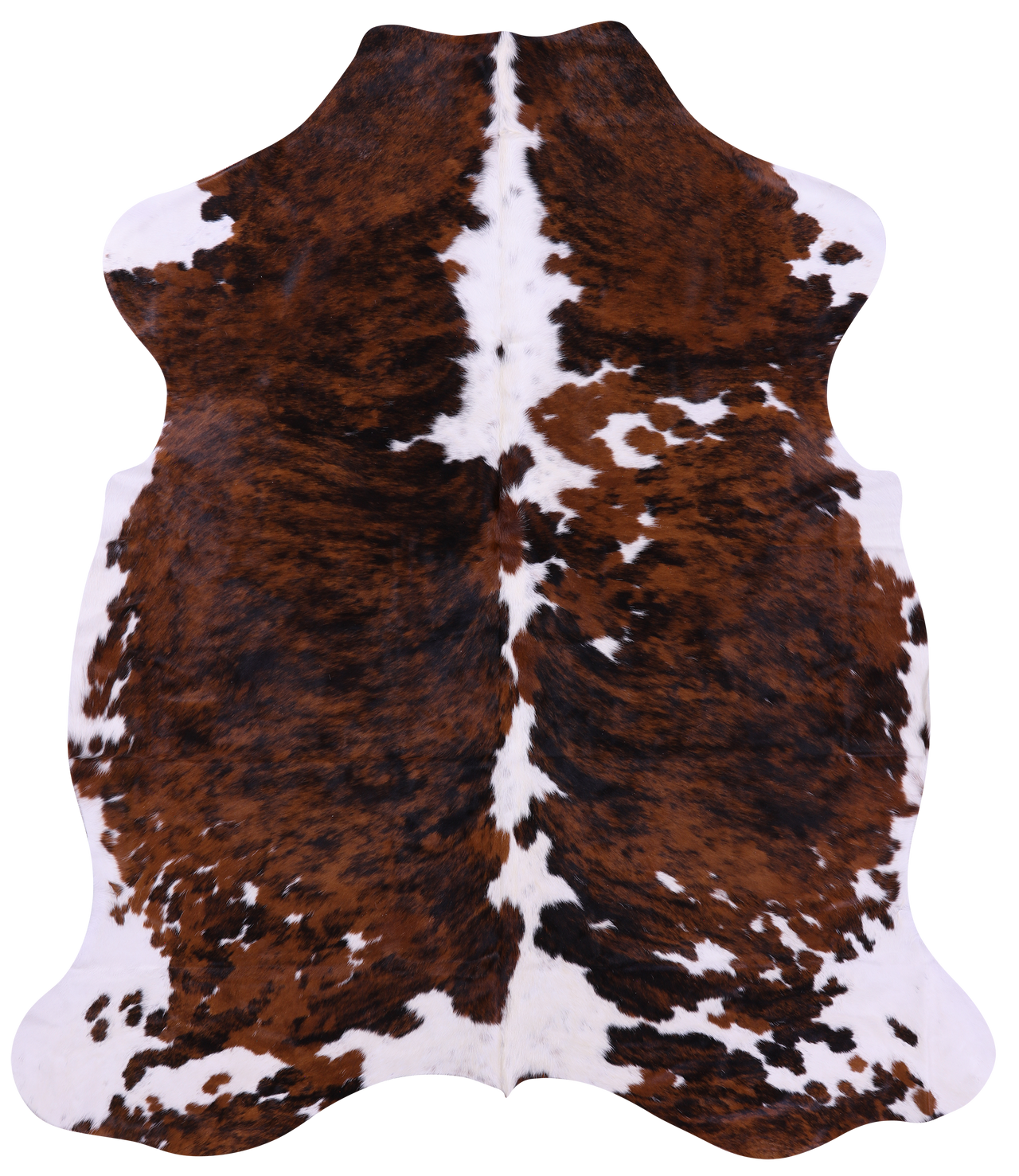 Tricolor Natural Cowhide Rug - XLarge 7'1"H x 6'2"W