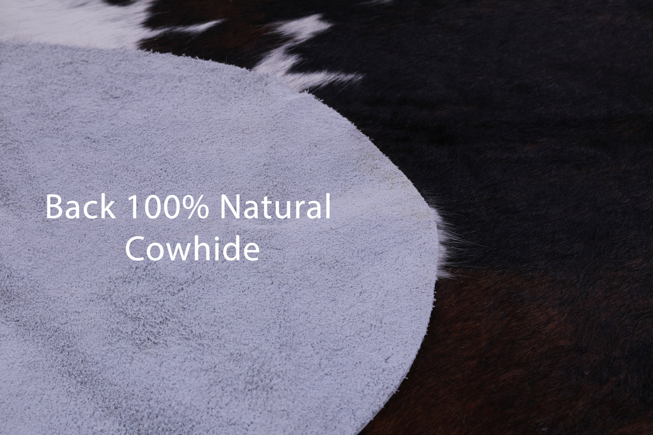 Tricolor Natural Cowhide Rug - XLarge 7'4"H x 6'8"W