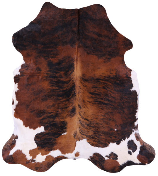 Tricolor Brindle Natural Cowhide Rug - XXLarge 7'9"H x 6'6"W