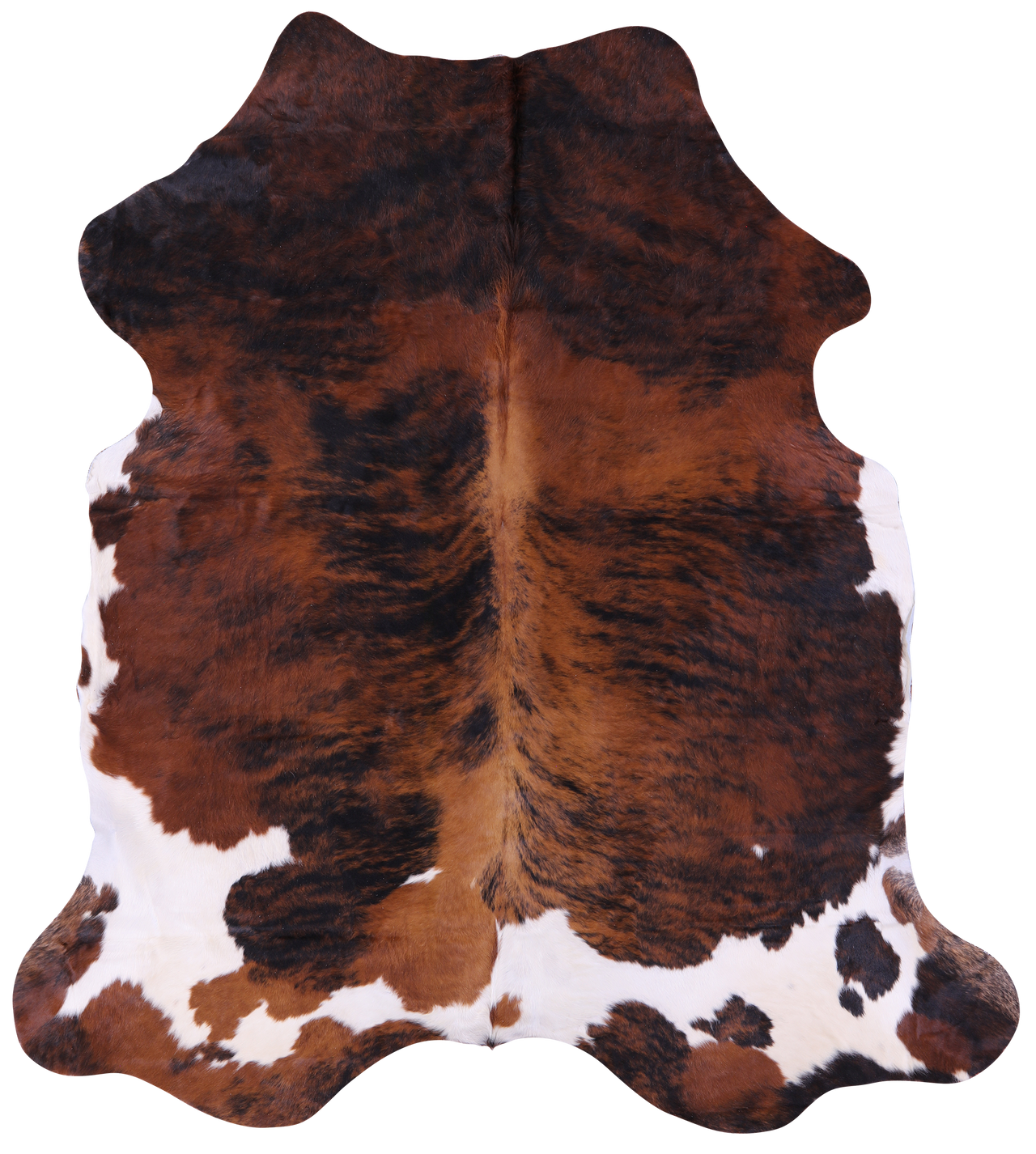 Tricolor Brindle Natural Cowhide Rug - XXLarge 7'9"H x 6'6"W