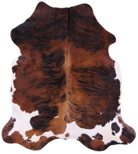 Thumbnail for Tricolor Brindle Natural Cowhide Rug - XXLarge 7'9