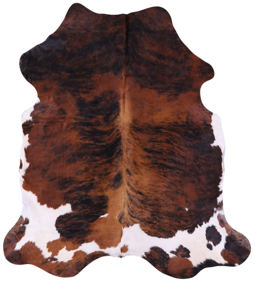 Tricolor Brindle Natural Cowhide Rug - XXLarge 7'9