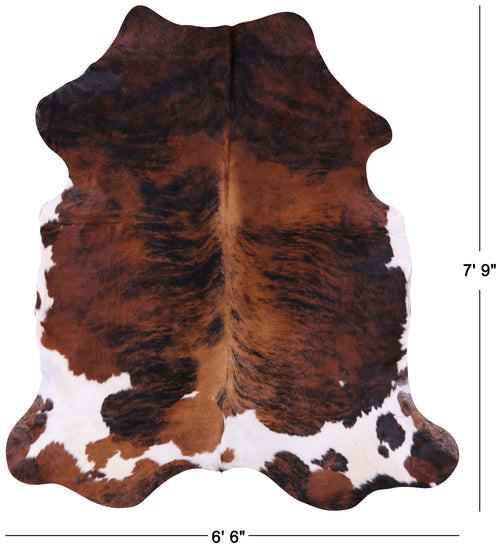 Tricolor Brindle Natural Cowhide Rug - XXLarge 7'9